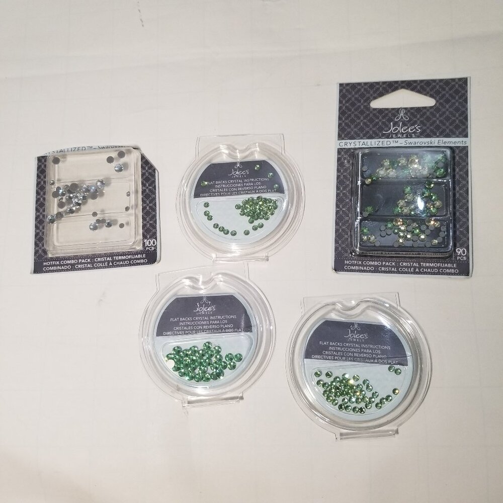Beads (mostly green), some silver color